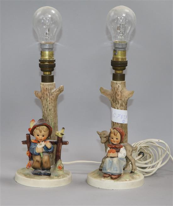 Two Hummel figural table lamps